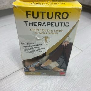 Futuro Therapeutic Open Toe Knee Length Compression Socks - Large-Beige